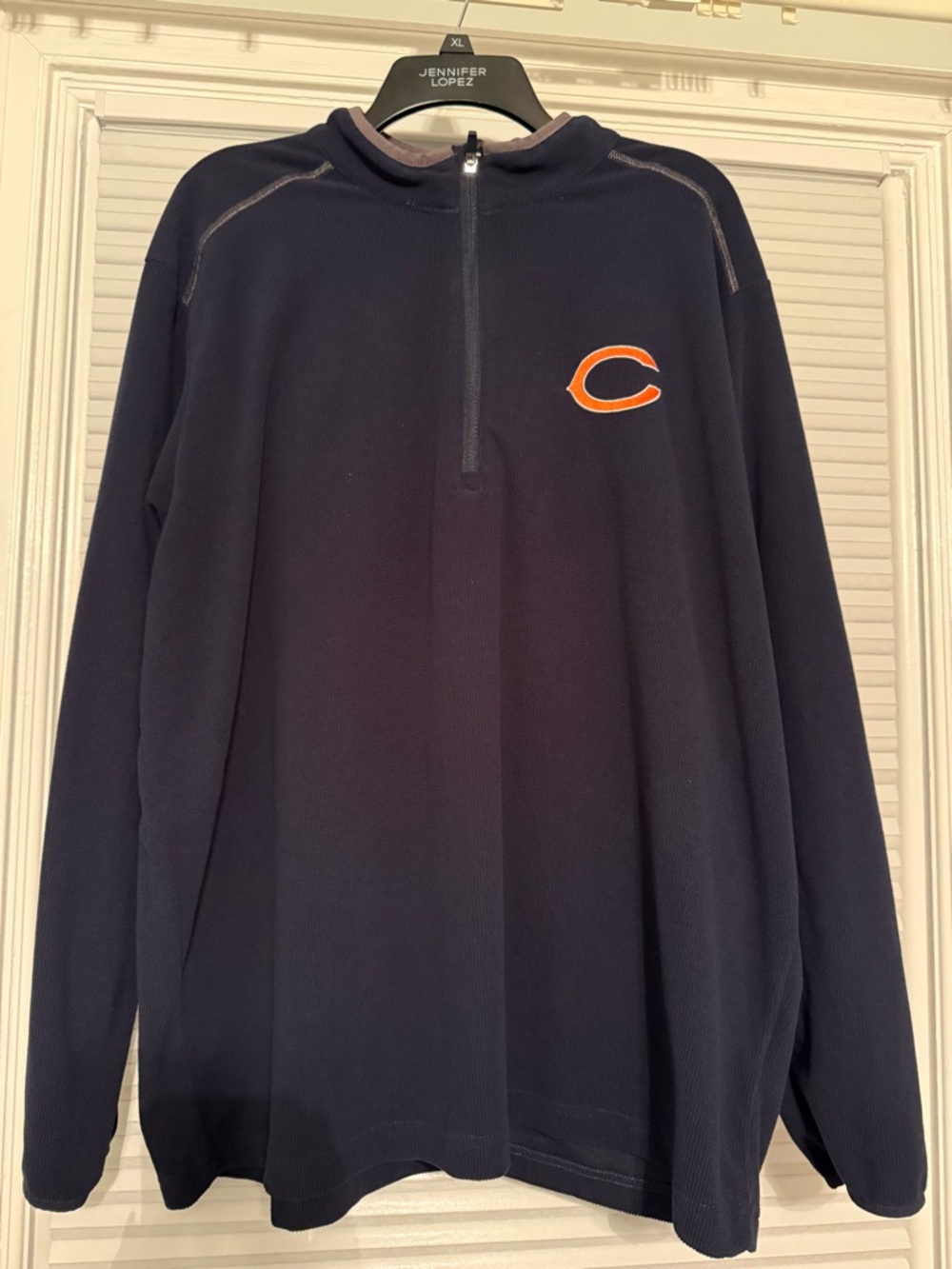 Antigua Chicago Bears Navy Men’s Quarter Zip Pullover Fleece Sweatshirt Mens XXL